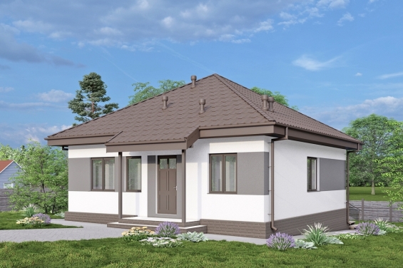 Rg6508 - Одноэтажный дом с двумя спальнями и террасой