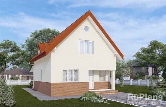 Rg6512 - Одноэтажный дом с мансардой, четырьмя спальнями и террасой