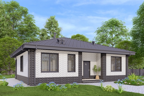 Rg6528 - Одноэтажный дом с террасой, тремя спальнями и просторной гостиной