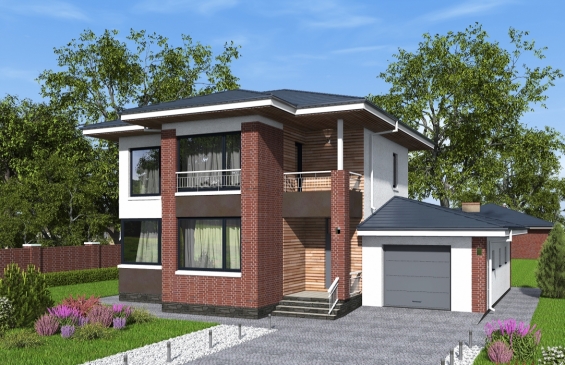 Rg6576 - Двухэтажный дом с кухней-столовой, гаражом, тремя спальнями и балконом.